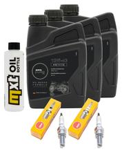 Paquete de inspección 3L 10W-40 + filtro de aceite + 2 bujías para Kawasaki VN Classic 800 ccm Año 2001 - 2002