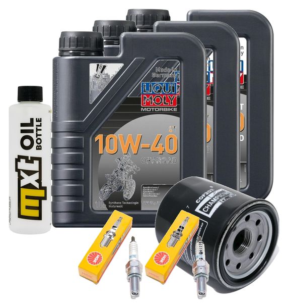 Inspection package 3L 10W-40 + oil filter + 2x spark plug for Kawasaki VN Classic 800 ccm Year 2003 - 2004
