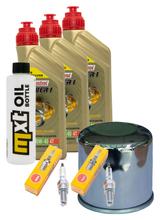 Pacchetto di ispezione 3L 10W-40 + filtro olio + 2x candela per Kawasaki VN Classic 800 ccm Anno 2003 - 2004