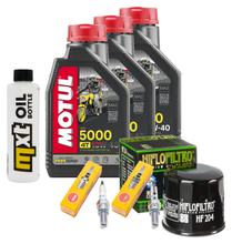 Kit d'inspection 3L 10W-40 + filtre à huile + 2 bougies pour Kawasaki VN Classic 800 ccm Année 2003 - 2004