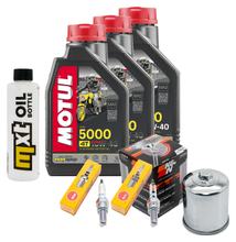 Paquete de inspección 3L 10W-40 + filtro de aceite + 2 bujías para Kawasaki VN Classic 800 ccm Año 2003 - 2004