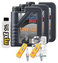 Pacchetto di ispezione 3L 10W-40 + filtro olio + 2x candela per Kawasaki VN Classic 800 ccm Anno 2003 - 2004