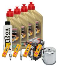 Pacchetto di ispezione 4L 10W-50 + filtro olio + 4x candela per Kawasaki Z 1000 ccm Anno 2003 - 2005