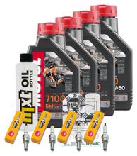 Inspectiepakket 4L 10W-50 + Oliefilter + 4x Bougie voor Kawasaki Z 1000 ccm Bj. 2003 - 2005