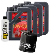 Kit d'inspection 4L 10W-50 + filtre à huile + 4x bougie pour Kawasaki Z 1000 ccm Année 2003 - 2005