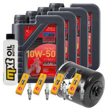 Kit d'inspection 4L 10W-50 + filtre à huile + 4x bougie pour Kawasaki Z 1000 ccm Année 2003 - 2005