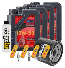 Kit d'inspection 4L 10W-50 + filtre à huile + 4x bougie pour Kawasaki Z 1000 ccm Année 2003 - 2005