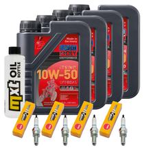 Inspectiepakket 4L 10W-50 + Oliefilter + 4x Bougie voor Kawasaki Z 1000 ccm Bj. 2003 - 2005
