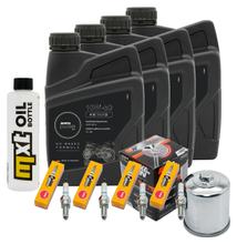 Paquete de inspección 4L 10W-50 + filtro de aceite + 4 bujías para Kawasaki Z 1000 ccm Año 2003 - 2005