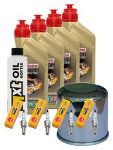 Paquete de inspección 4L 10W-50 + filtro de aceite + 4 bujías para Kawasaki Z 1000 ccm Año 2006
