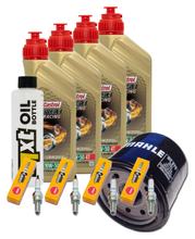 Paquete de inspección 4L 10W-50 + filtro de aceite + 4 bujías para Kawasaki Z 1000 ccm Año 2006