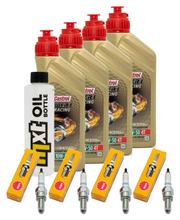 Paquete de inspección 4L 10W-50 + filtro de aceite + 4 bujías para Kawasaki Z 1000 ccm Año 2006