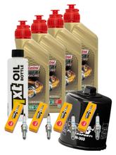 Kit d'inspection 4L 10W-50 + filtre à huile + 4x bougie pour Kawasaki Z 1000 ccm Année 2006