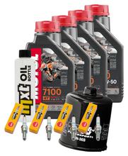 Inspectiepakket 4L 10W-50 + oliefilter + 4x bougie voor Kawasaki Z 1000 ccm Bj. 2006