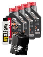 Pacchetto di ispezione 4L 10W-50 + filtro olio + 4x candela per Kawasaki Z 1000 ccm Anno 2006