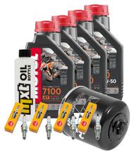 Inspektionspaket 4L 10W-50 + Ölfilter + 4x Zündkerze für Kawasaki Z 1000 ccm Bj. 2006
