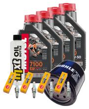 Inspectiepakket 4L 10W-50 + oliefilter + 4x bougie voor Kawasaki Z 1000 ccm Bj. 2006