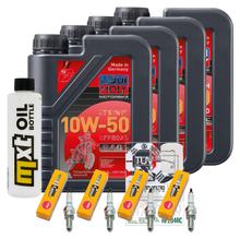 Inspectiepakket 4L 10W-50 + oliefilter + 4x bougie voor Kawasaki Z 1000 ccm Bj. 2006