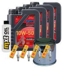 Inspectiepakket 4L 10W-50 + oliefilter + 4x bougie voor Kawasaki Z 1000 ccm Bj. 2006