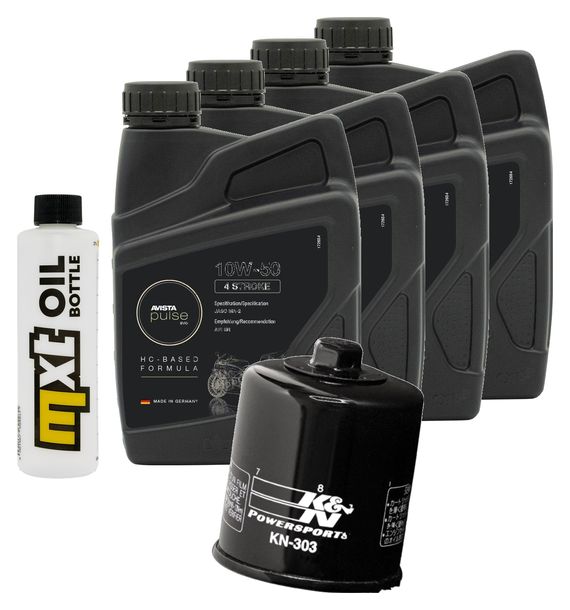 Inspektionspaket 4L 10W-50 + Ölfilter für Kawasaki Z SX 1000 ccm Bj. 2010