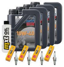 Inspektionspaket 4L 10W-40 + Ölfilter + 4x Zündkerze für Kawasaki Z S 750 ccm Bj. 2004