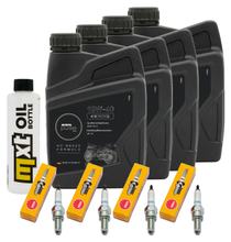 Pacchetto di ispezione 4L 10W-40 + filtro olio + 4x candela per Kawasaki Z S 750 ccm Anno 2004