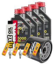 Inspection package 4L 10W-40 + oil filter + 4x spark plug for Kawasaki Z S 750 ccm Year 2004