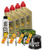 Inspection package 4L 10W-40 + oil filter + 4x spark plug for Kawasaki Z S 750 ccm Year 2005 - 2006