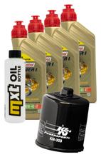 Inspektionspaket 4L 10W-40 + Ölfilter + 4x Zündkerze für Kawasaki Z S 750 ccm Bj. 2005 - 2006