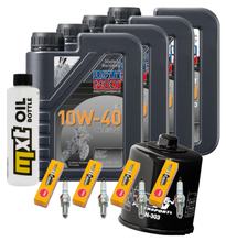 Inspektionspaket 4L 10W-40 + Ölfilter + 4x Zündkerze für Kawasaki Z S 750 ccm Bj. 2005 - 2006