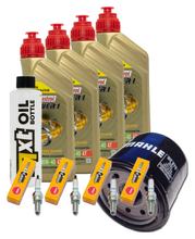 Inspektionspaket 4L 10W-40 + Ölfilter + 4x Zündkerze für Kawasaki Z ABS 750 ccm Bj. 2007 - 2011