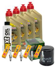 Kit d'inspection 4L 10W-40 + filtre à huile + 4x bougie pour Kawasaki Z ABS 750 ccm Année 2007 - 2011