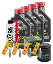Kit d'inspection 4L 10W-40 + filtre à huile + 4x bougie pour Kawasaki Z ABS 750 ccm Année 2007 - 2011