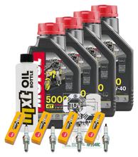 Inspektionspaket 4L 10W-40 + Ölfilter + 4x Zündkerze für Kawasaki Z ABS 750 ccm Bj. 2007 - 2011