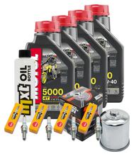 Inspektionspaket 4L 10W-40 + Ölfilter + 4x Zündkerze für Kawasaki Z ABS 750 ccm Bj. 2007 - 2011