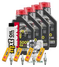 Inspektionspaket 4L 10W-40 + Ölfilter + 4x Zündkerze für Kawasaki Z ABS 750 ccm Bj. 2007 - 2011