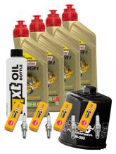Kit d'inspection 4L 10W-40 + filtre à huile + 4x bougie pour Kawasaki Z ABS 750 ccm Année 2007 - 2011