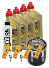 Kit d'inspection 4L 10W-40 + filtre à huile + 4x bougie pour Kawasaki Z ABS 750 ccm Année 2007 - 2011