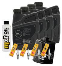 Kit d'inspection 4L 10W-40 + filtre à huile + 4x bougie pour Kawasaki Z ABS 750 ccm Année 2007 - 2011