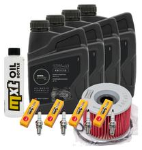 Inspektionspaket 4L 10W-40 + Ölfilter + 4x Zündkerze für Kawasaki ZR-7 S 750 ccm Bj. 2001 - 2002