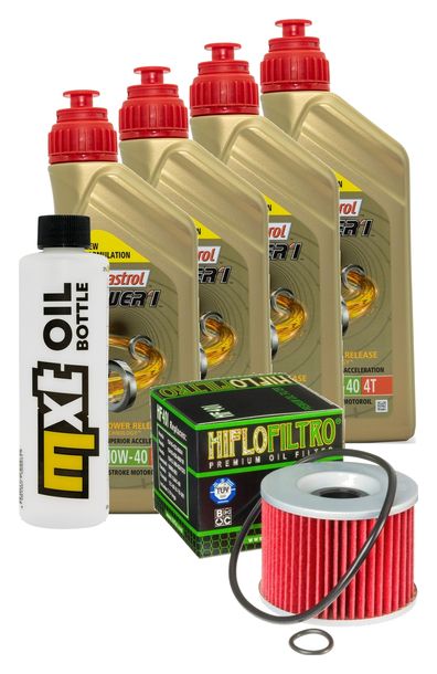 Inspektionspaket 4L 10W-40 + Ölfilter + 4x Zündkerze für Kawasaki ZR-7 S 750 ccm Bj. 2003