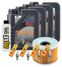 Paquete de inspección 4L 10W-40 + filtro de aceite + 4 bujías para Kawasaki ZR-7 S 750 ccm Año 2003