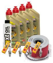 Inspectiepakket 4L 10W-40 + Oliefilter + 4x Bougie voor Kawasaki ZR-7 S 750ccm Bj. 2003