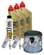 Inspektionspaket 3L 10W-40 + Ölfilter + 4x Zündkerze für Kawasaki ZX-10R 1000 ccm Bj. 2004 - 2005