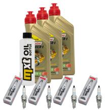 Kit d'inspection 3L 10W-40 + filtre à huile + 4x bougie pour Kawasaki ZX-10R 1000 ccm Année 2004 - 2005