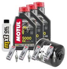 Inspection package 3L 10W-40 + oil filter + 4x spark plug for Kawasaki ZX-10R 1000 ccm Year 2004 - 2005