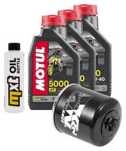 Inspectiepakket 3L 10W-40 + Oliefilter + 4x Bougie voor Kawasaki ZX-10R 1000 ccm Bj. 2004 - 2005