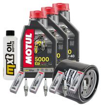 Inspectiepakket 3L 10W-40 + Oliefilter + 4x Bougie voor Kawasaki ZX-10R 1000 ccm Bj. 2004 - 2005