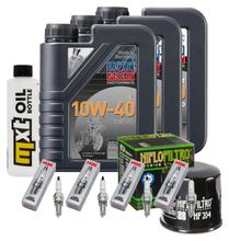 Inspectiepakket 3L 10W-40 + Oliefilter + 4x Bougie voor Kawasaki ZX-10R 1000 ccm Bj. 2004 - 2005
