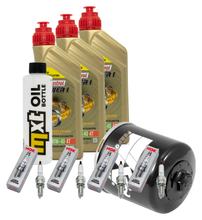 Kit d'inspection 3L 10W-40 + filtre à huile + 4x bougie pour Kawasaki ZX-10R 1000 ccm Année 2004 - 2005